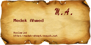 Medek Ahmed névjegykártya